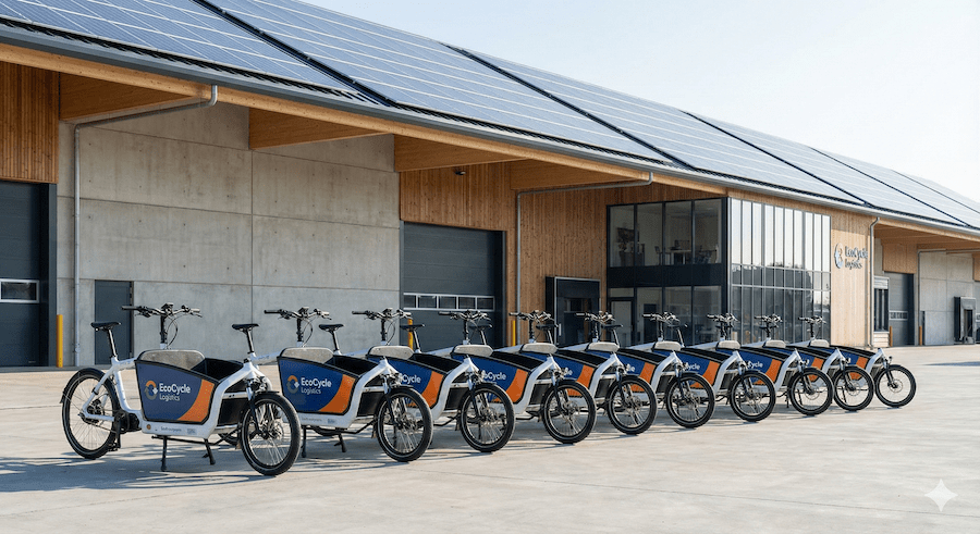 Flotte professionnelle de vélos cargo électriques pour la logistique urbaine décarbonée