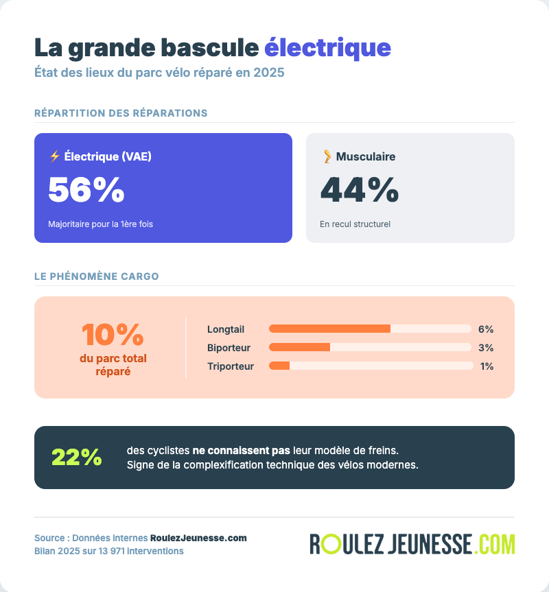 Bilan pannes vélo : le parc cyclable 2025