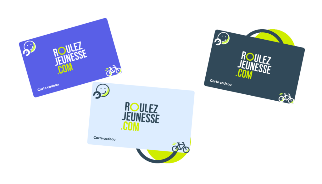 Carte cadeau Roulez Jeunesse pour offrir réparations et entretien vélo