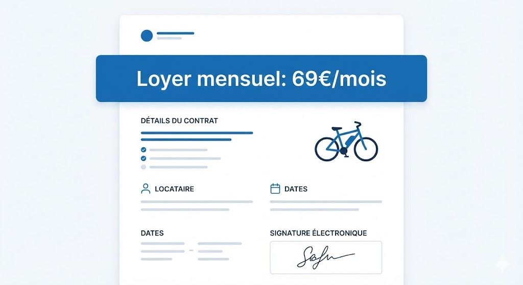 Exemple d'un loyer mensuel pour la location de vélo