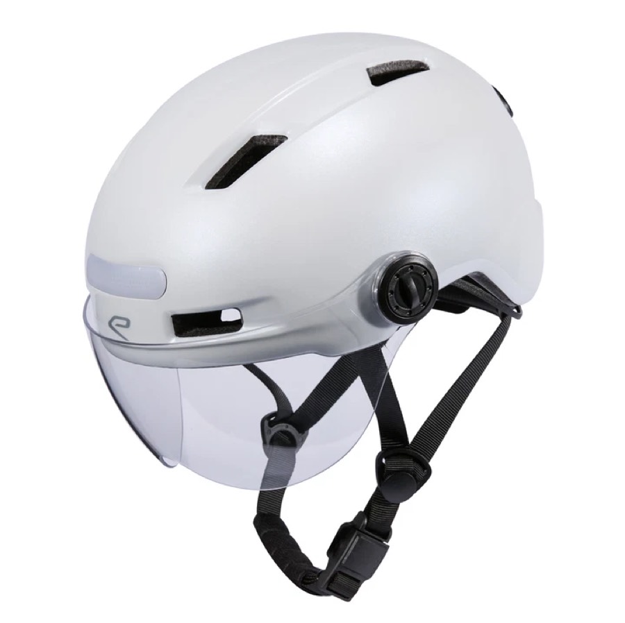 Casque vélo urbain Ekoi City Style blanc avec écran