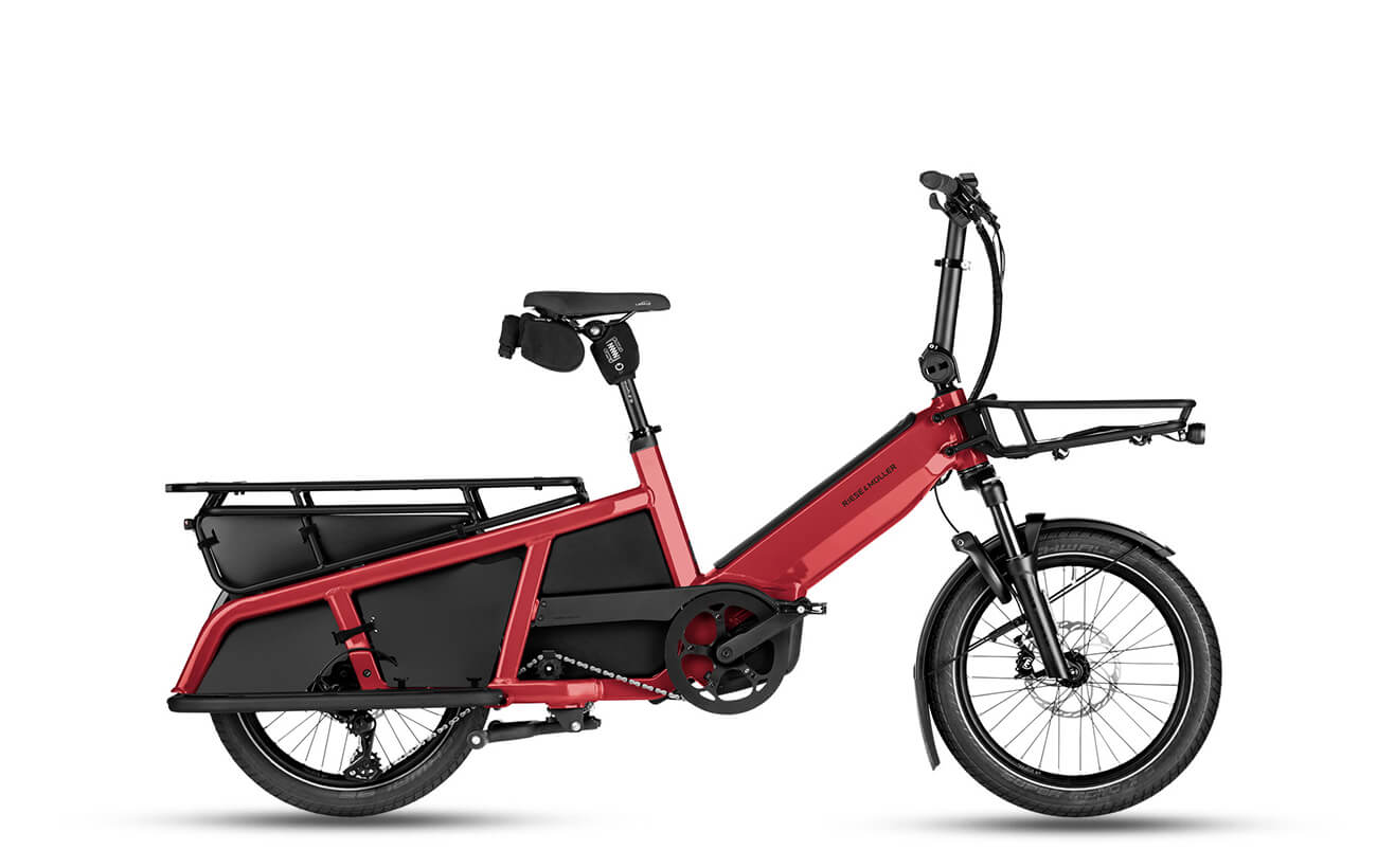 Riese & Müller Multitinker2 longtail électrique premium - vue de profil coloris Lava