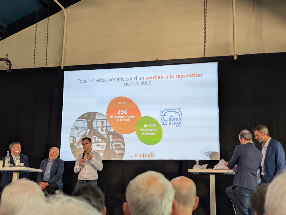 Chiffres BonusRépar Cycle 2025 : 23 € de bonus moyen par facture, plus de 1000 réparateurs labellisés en France (source Ecologic)