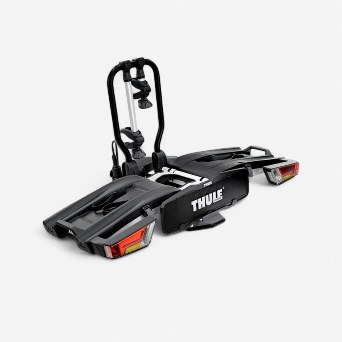 Porte-vélo Thule EasyFold XT 2 sur attelage avec rampe de feux et plateforme pliable, capacité 2 vélos jusqu'à 60 kg