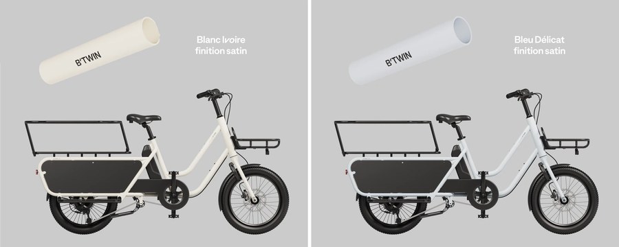 Decathlon E-Three 100 en Blanc Ivoire et Bleu Délicat, rendus du sondage de co-création Decathlon