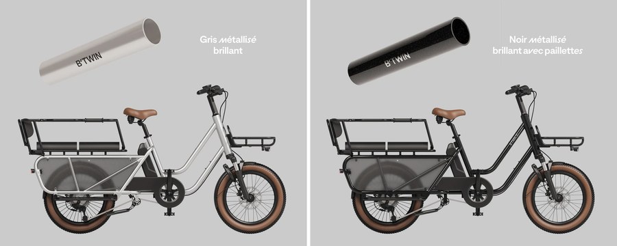 Futur Decathlon E-Three 500 en Gris métallisé et Noir métallisé à paillettes