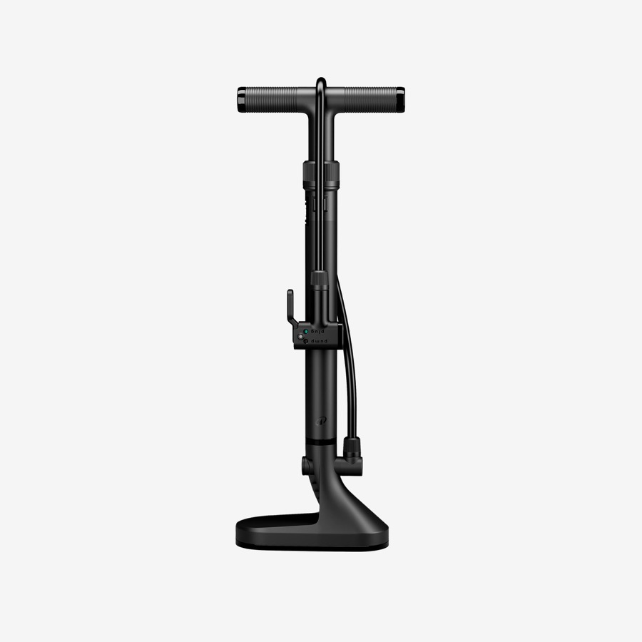 Pompe à vélo à pied Decathlon 100 noire, modèle sans manomètre avec flexible