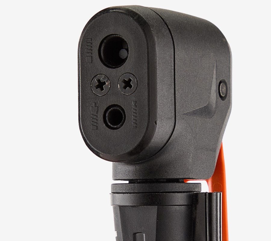 Tête de pompe à vélo à deux orifices pour les différents types de valves, pompe à pied SKS Airworx 10.0